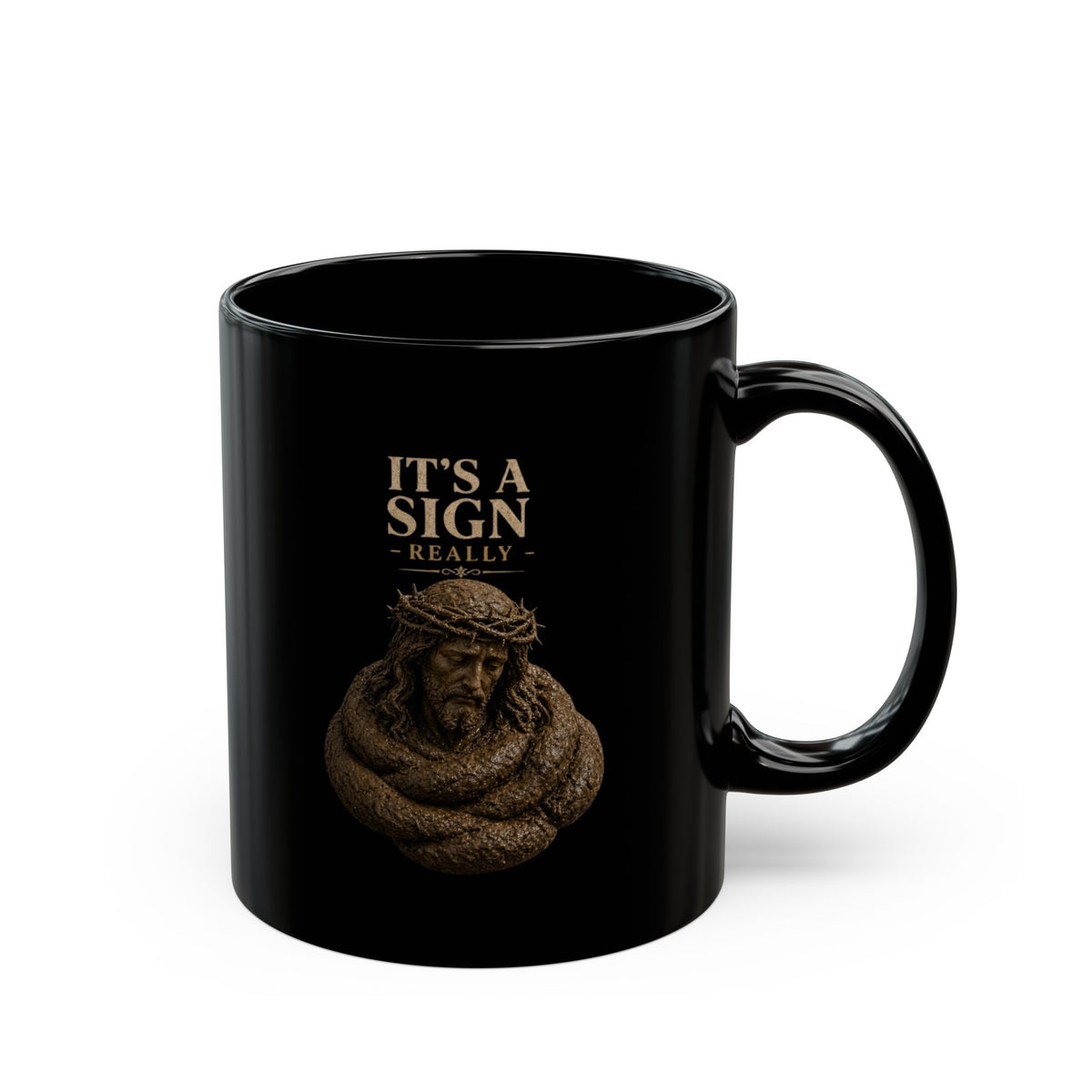 "Good Book Series It's a Sign - Really" Black Ceramic Mug