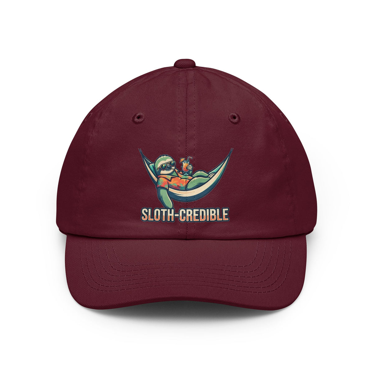Color: Maroon | Sloth Credible Dad Hat