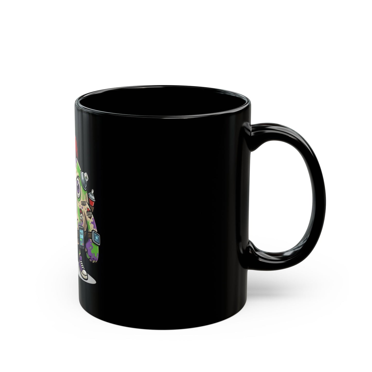 "Graffiti" Black Ceramic Mug