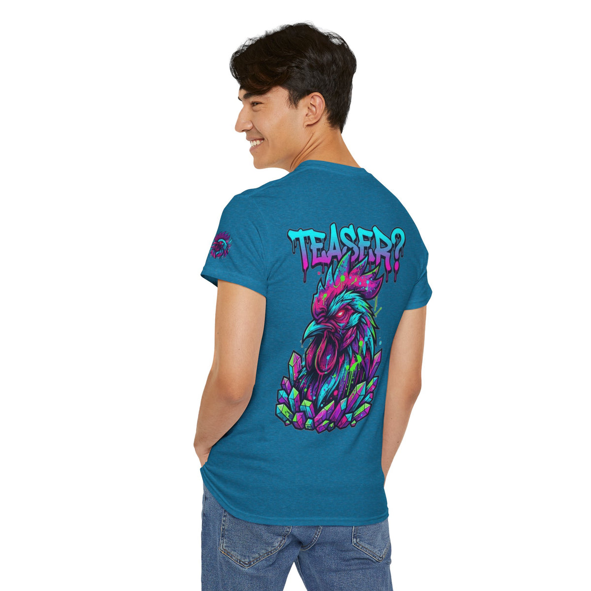 Color: Antique Sapphire | Cock Teaser Premium Graphic Tee