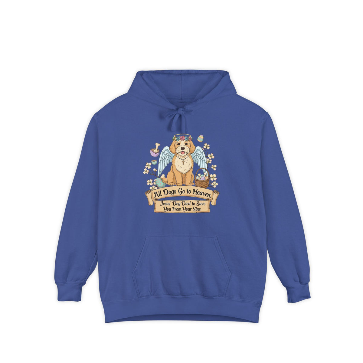 Color: Flo Blue | Heaven's Got a Paw Patrol | Garment-Dyed Hoodie — AttitudeShirts