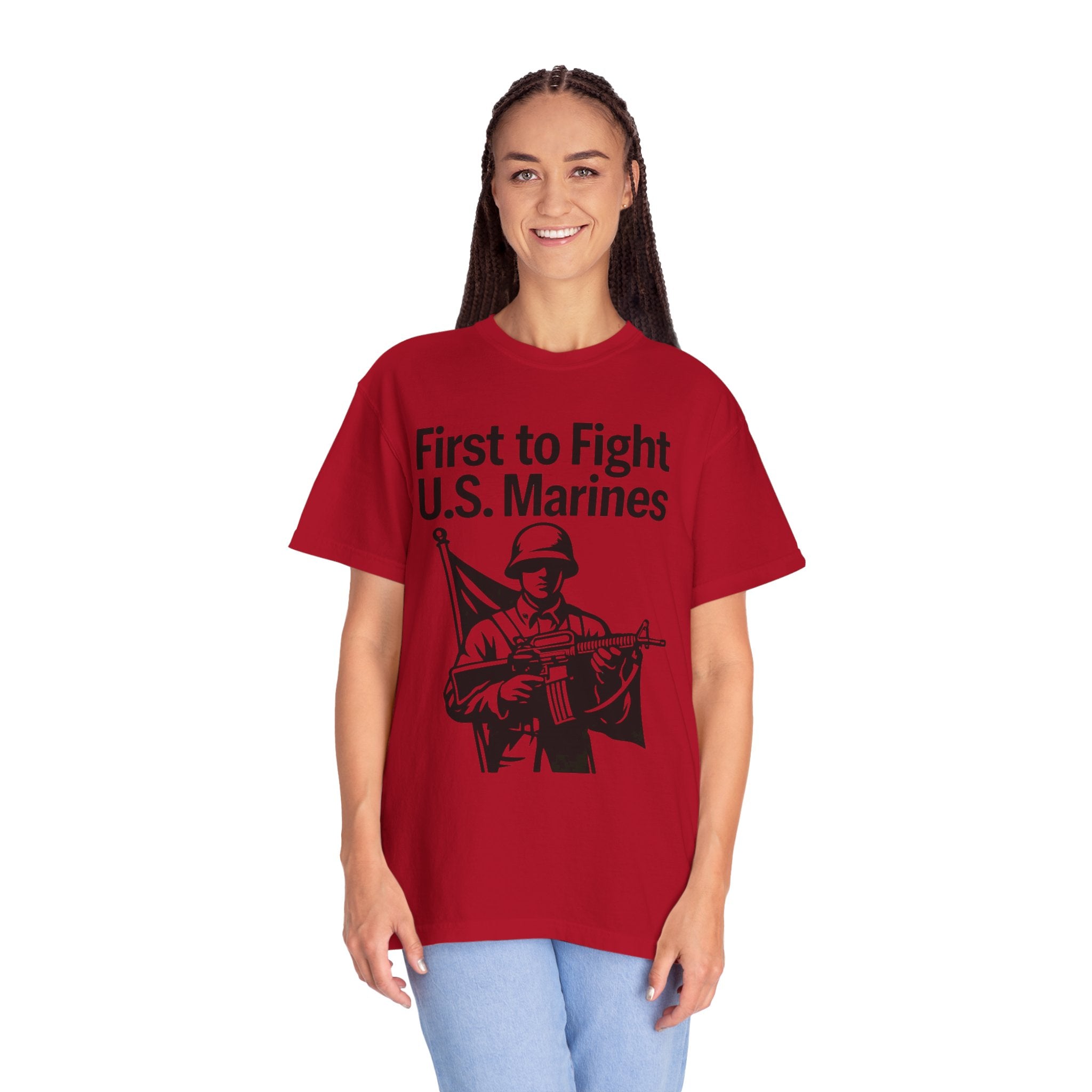 "First to Fight" Unisex Garment-Dyed T-shirt