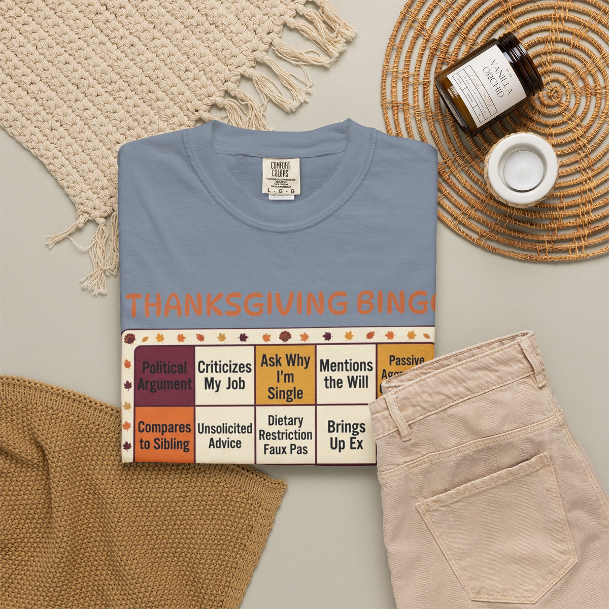 Thankgiving Bingo Unisex Garment-Dyed Tee