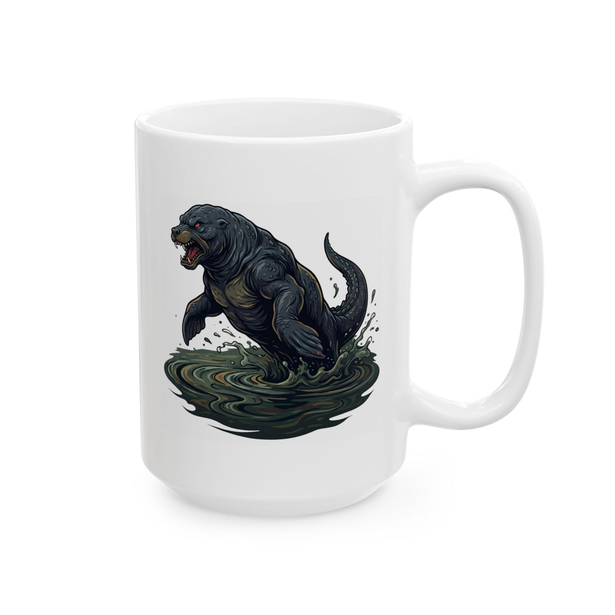 "Bunyip (Australian Aboriginal Mythology)" White Ceramic Mug