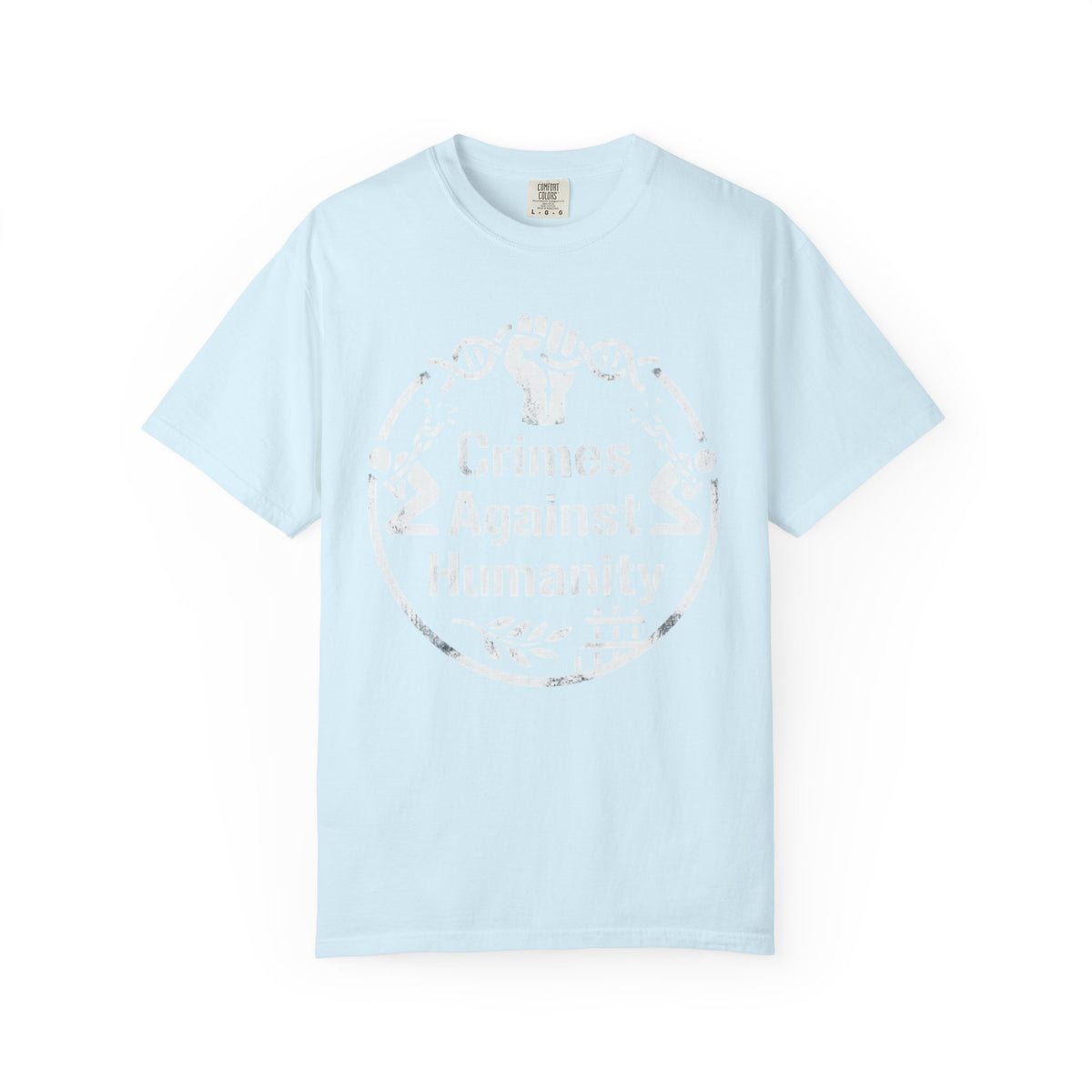 Color: Chambray | Crimes Against Humanity Unisex Garment-Dyed Tee