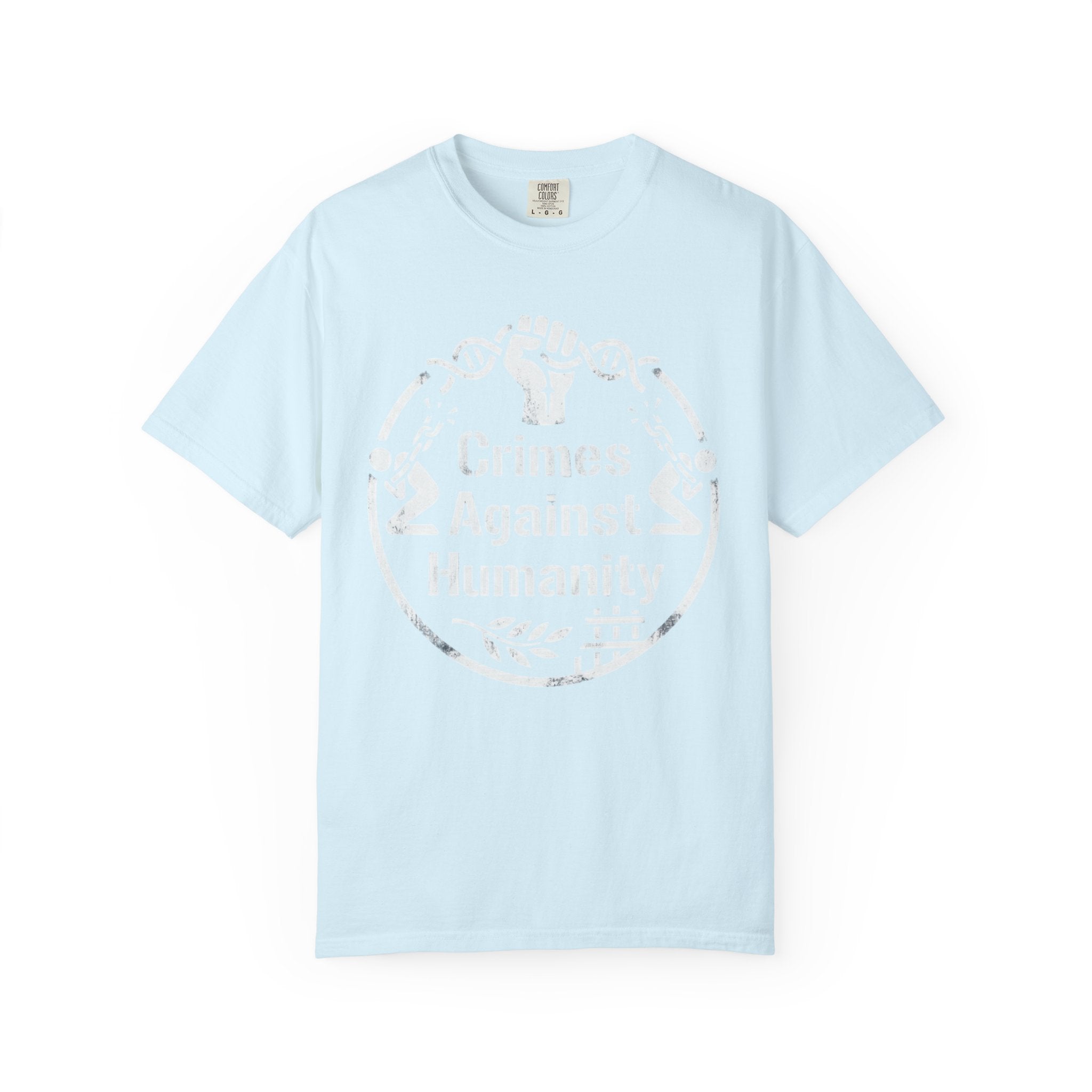 "Crimes Against Humanity" Unisex Garment-Dyed Tee