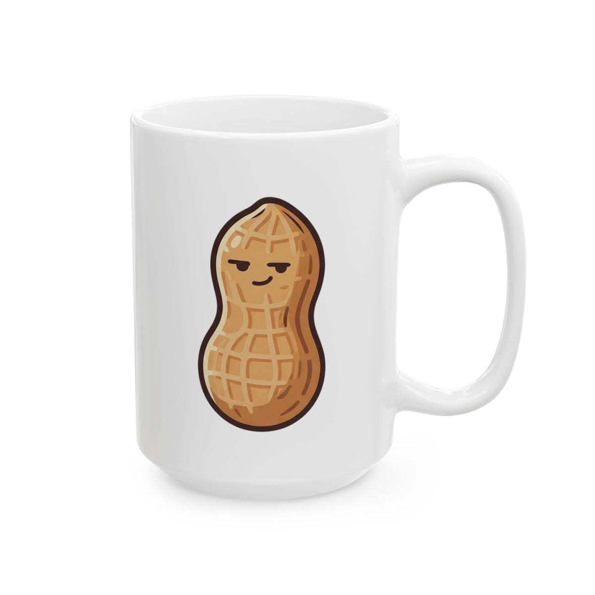 "Warning Contains Nuts" White Ceramic Mug — Graphic
