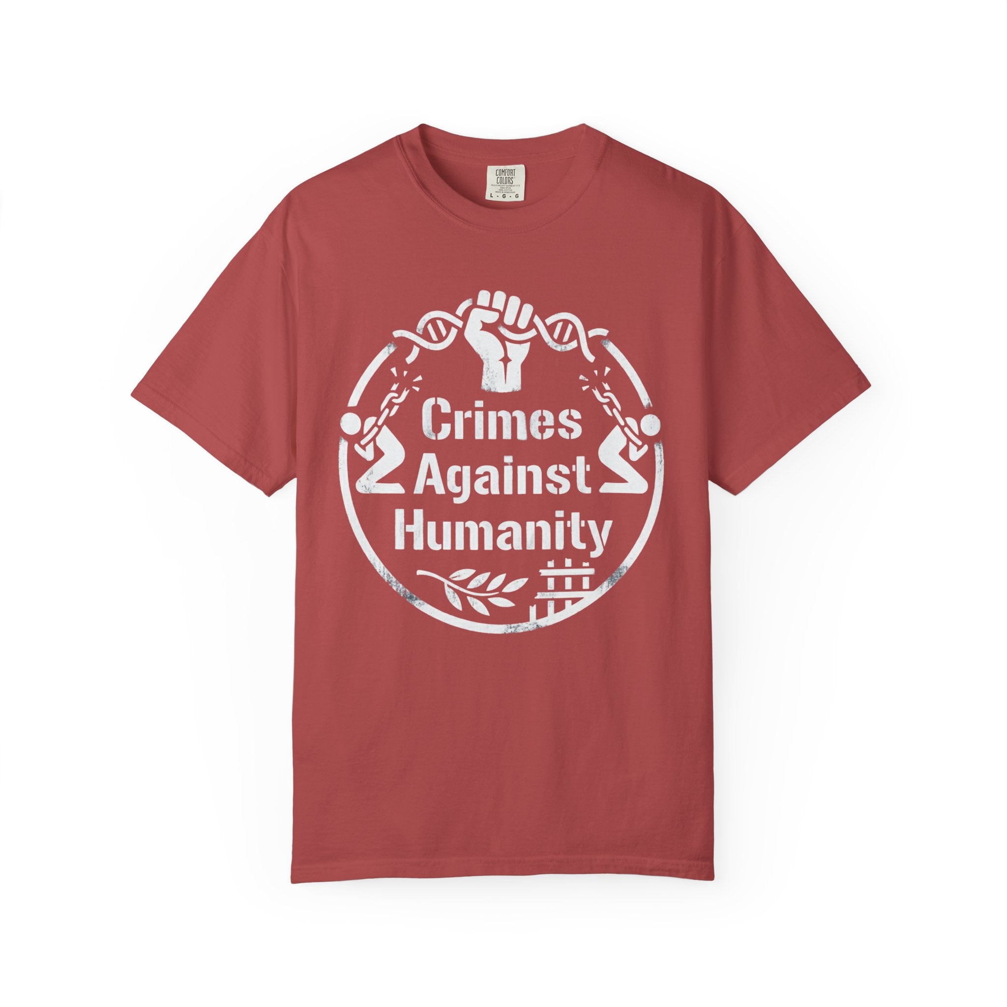 "Crimes Against Humanity" Unisex Garment-Dyed Tee