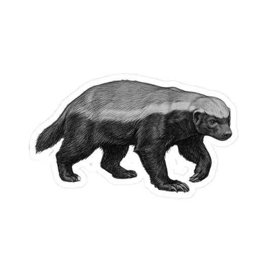 "Pencil Sketch Art Honey Badger" Sticker — Main
