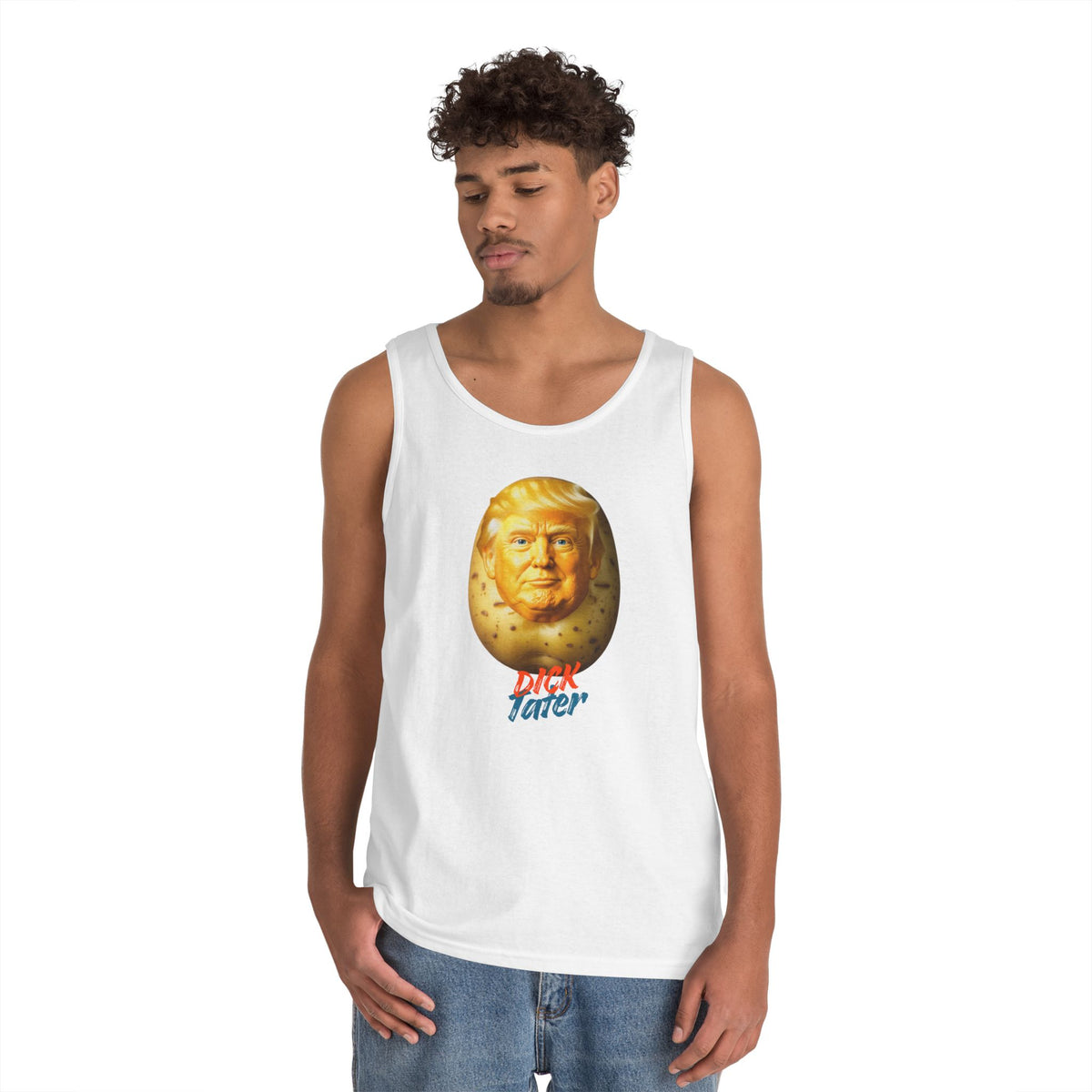 Color: White | Dick Tater Tank Top
