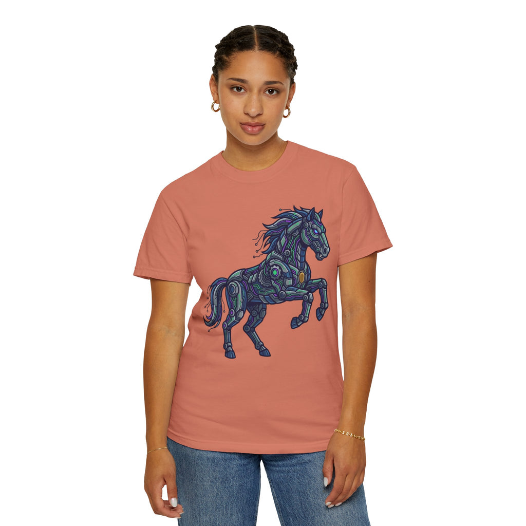 "Cyber Mustang" Unisex Garment-Dyed Tee