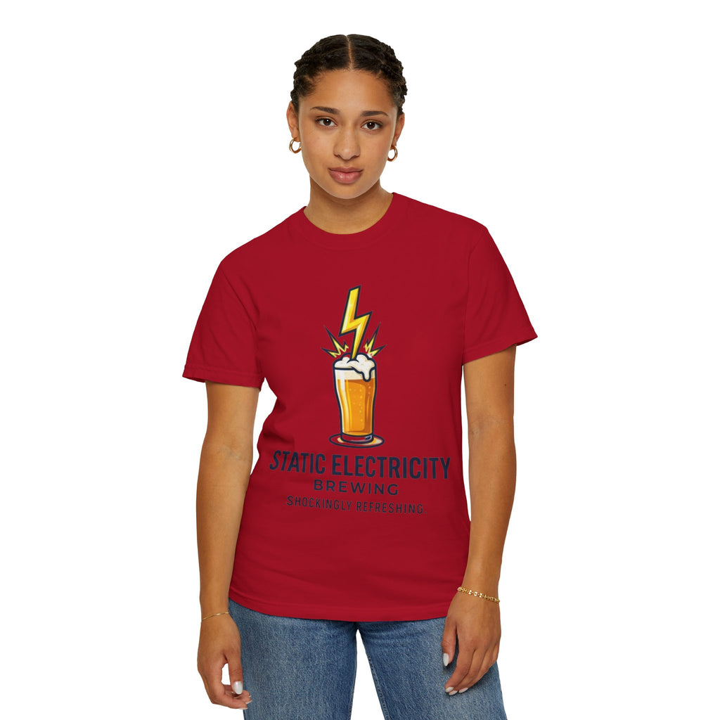 "Static Electricity Brewing" Unisex Garment-Dyed Tee