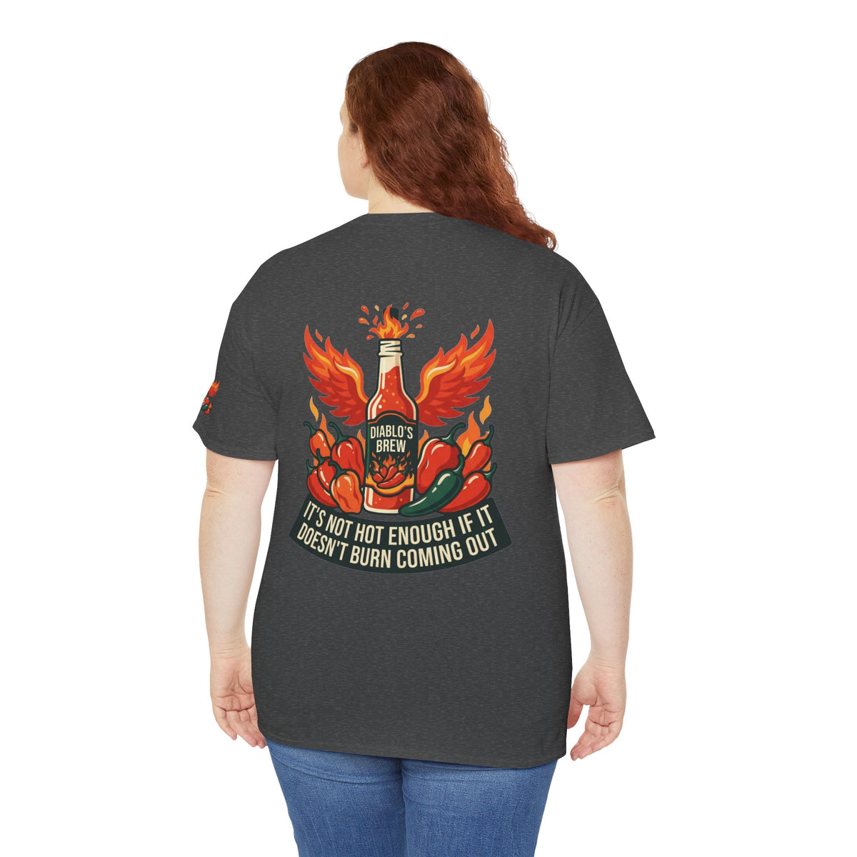 Color: Dark Heather | Burns Coming Out Premium Graphic Tee
