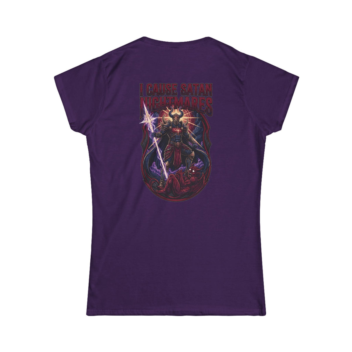 Color: Purple | I Cause Satan Nightmares Women's Tee