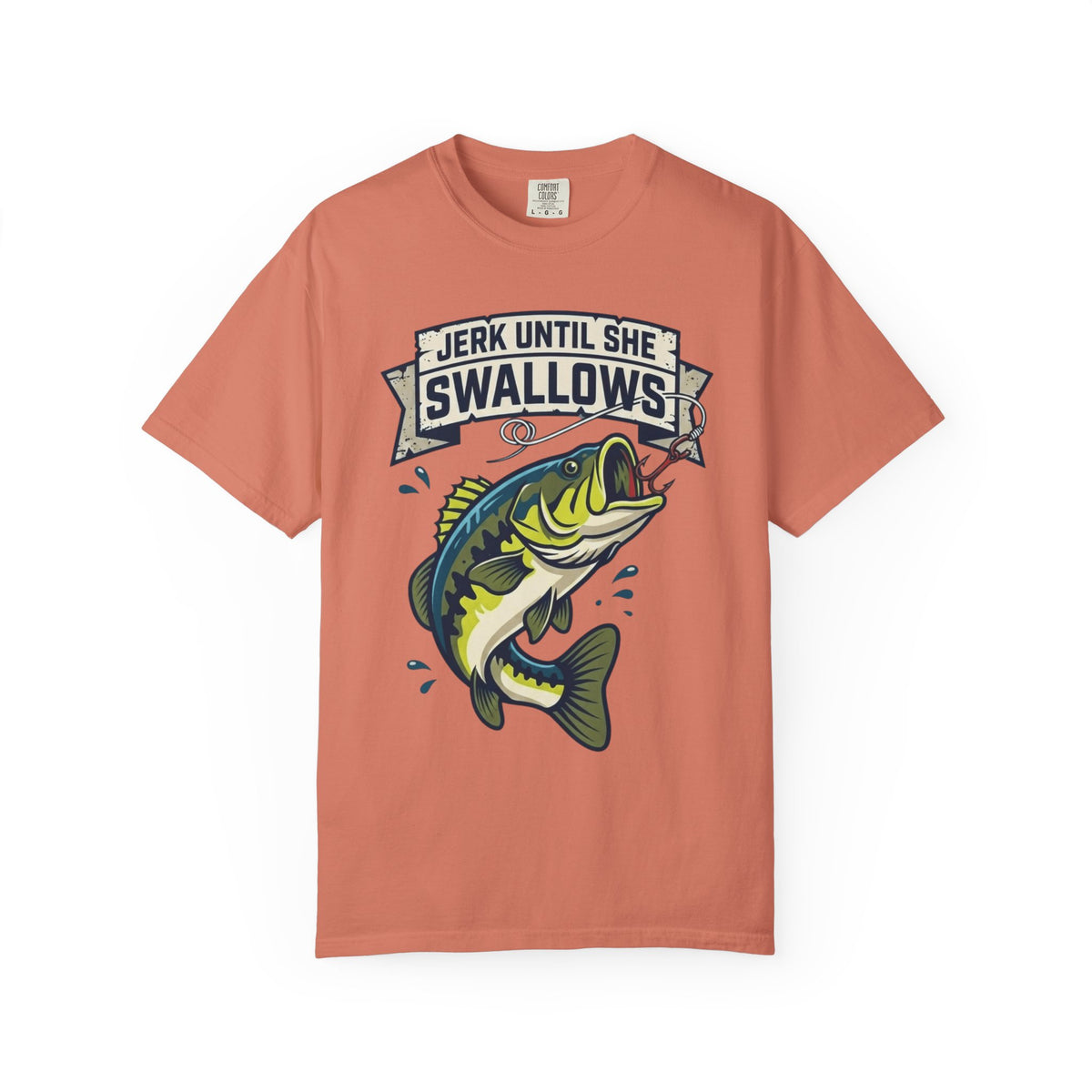Color: Terracotta | Jerk Until She Swallows Unisex Garment-Dyed Tee