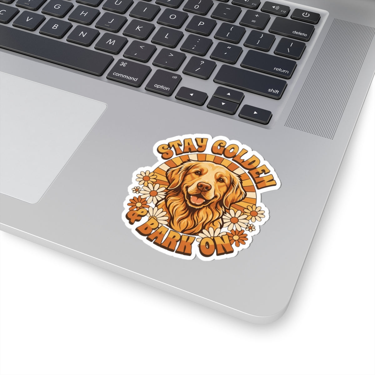 "Stay Golden & Bark On" Sticker — Main