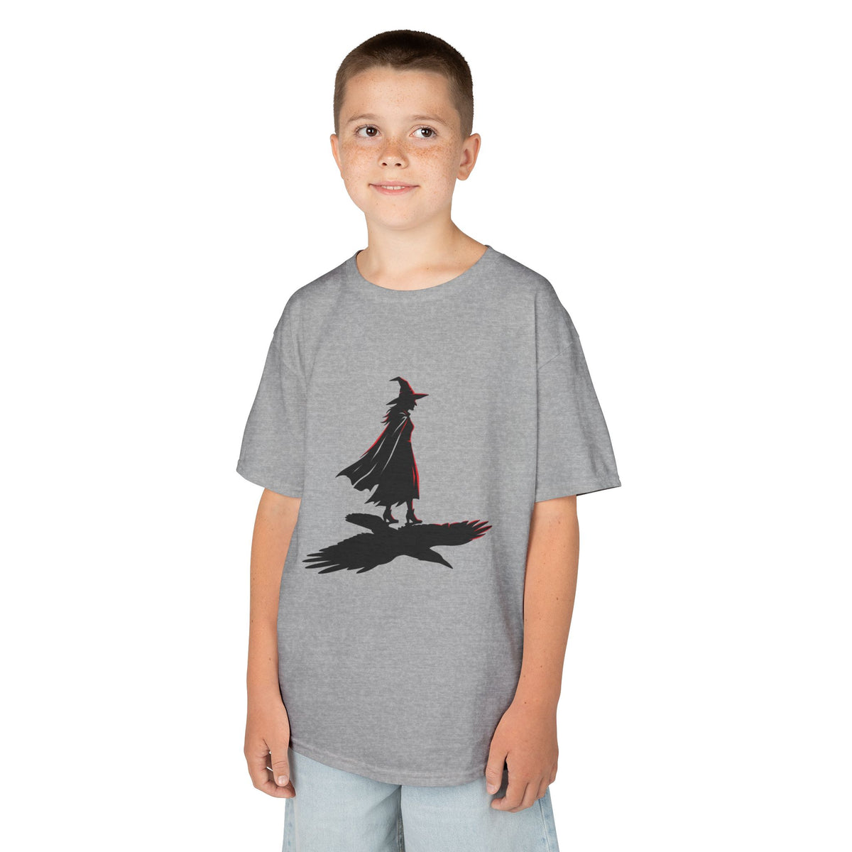 Color: Sport Grey | Witch With Raven Shadow Kids Tee