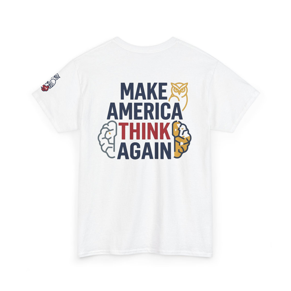 Color: White | Make America Think Again Premium Graphic Tee
