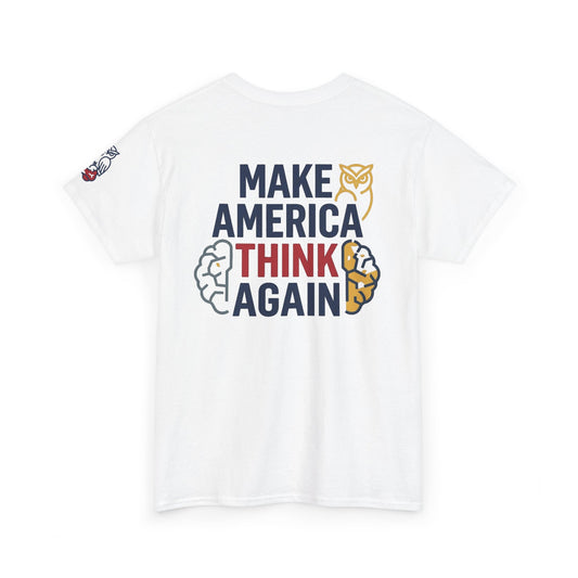 Color: White | Make America Think Again Premium Graphic Tee