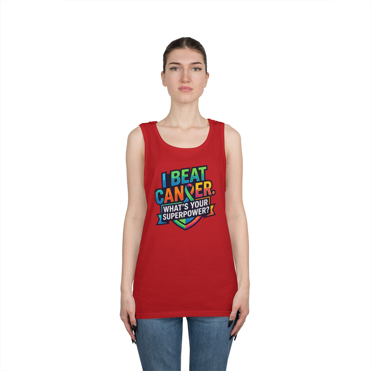 Color: Red | I Beat Cancer - What is Your Superpower Tank Top