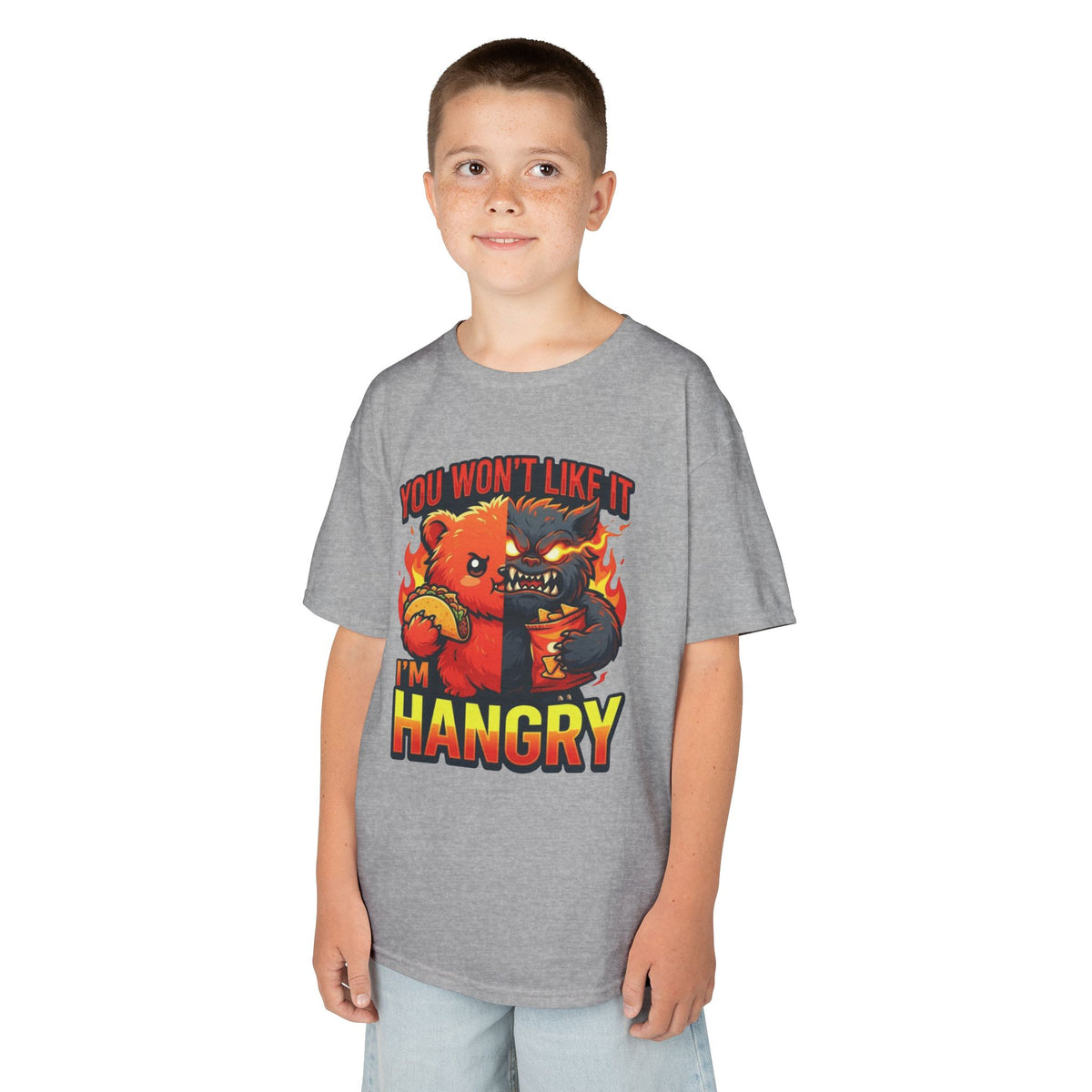 Color: Sport Grey | You Won't Like It I'm Hangry Kids Tee