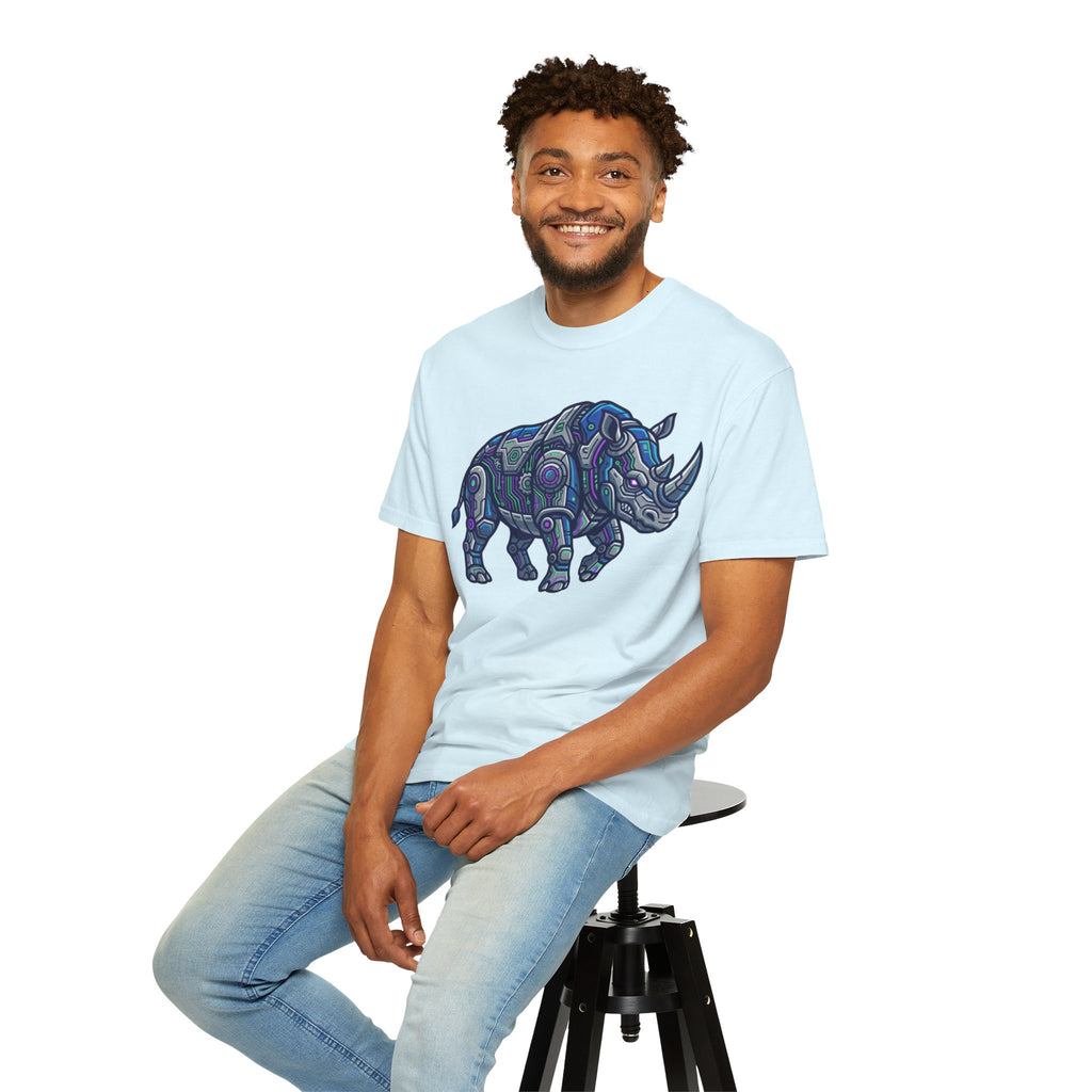 "Cyber Rhino" Unisex Garment-Dyed Tee