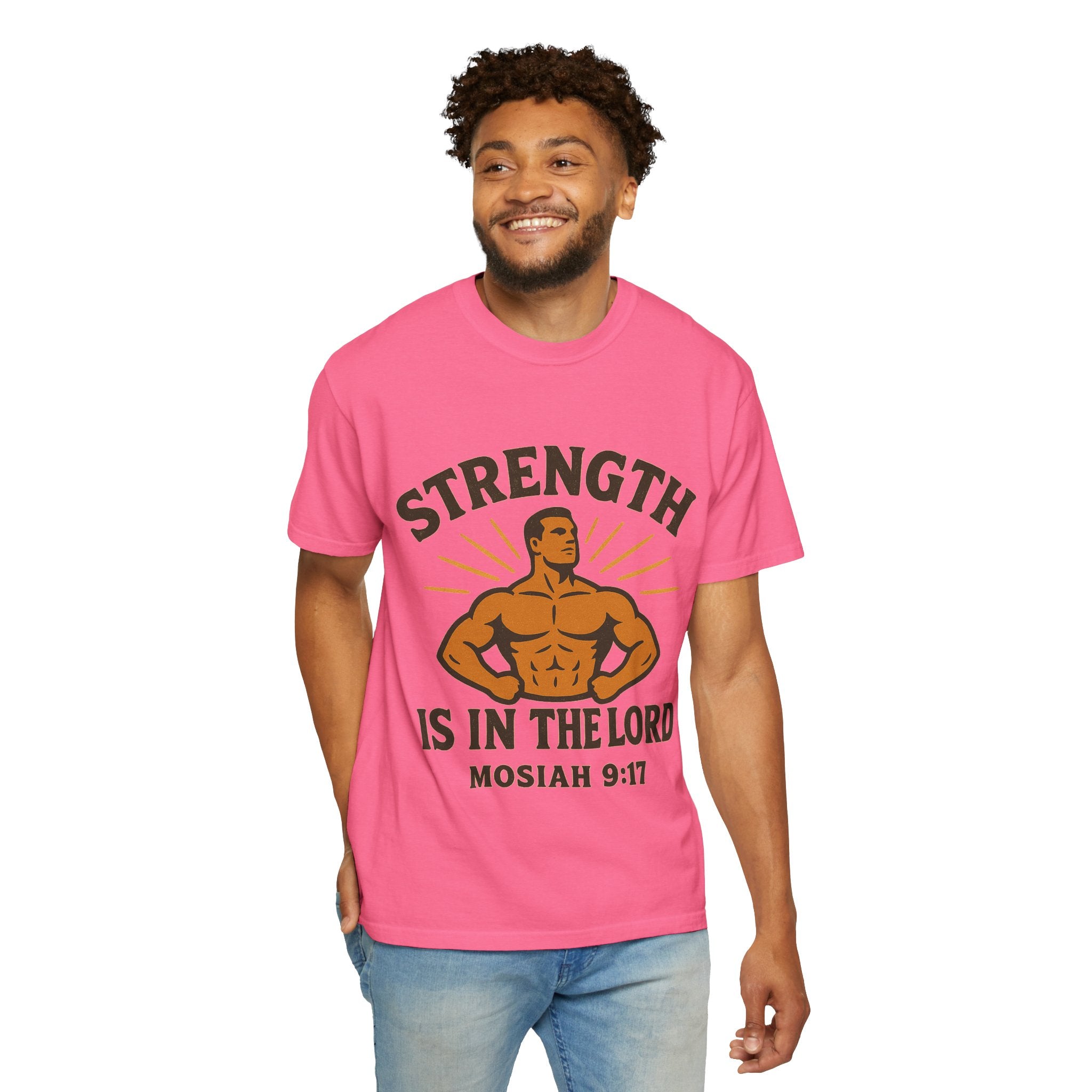 "Strength is in the Lord" Unisex Garment-Dyed T-shirt