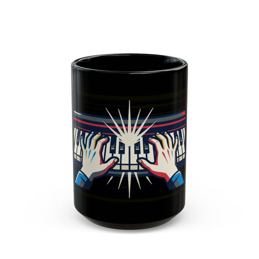 "Imagine What Else These Fingers Can Do" Black Ceramic Mug — Graphic
