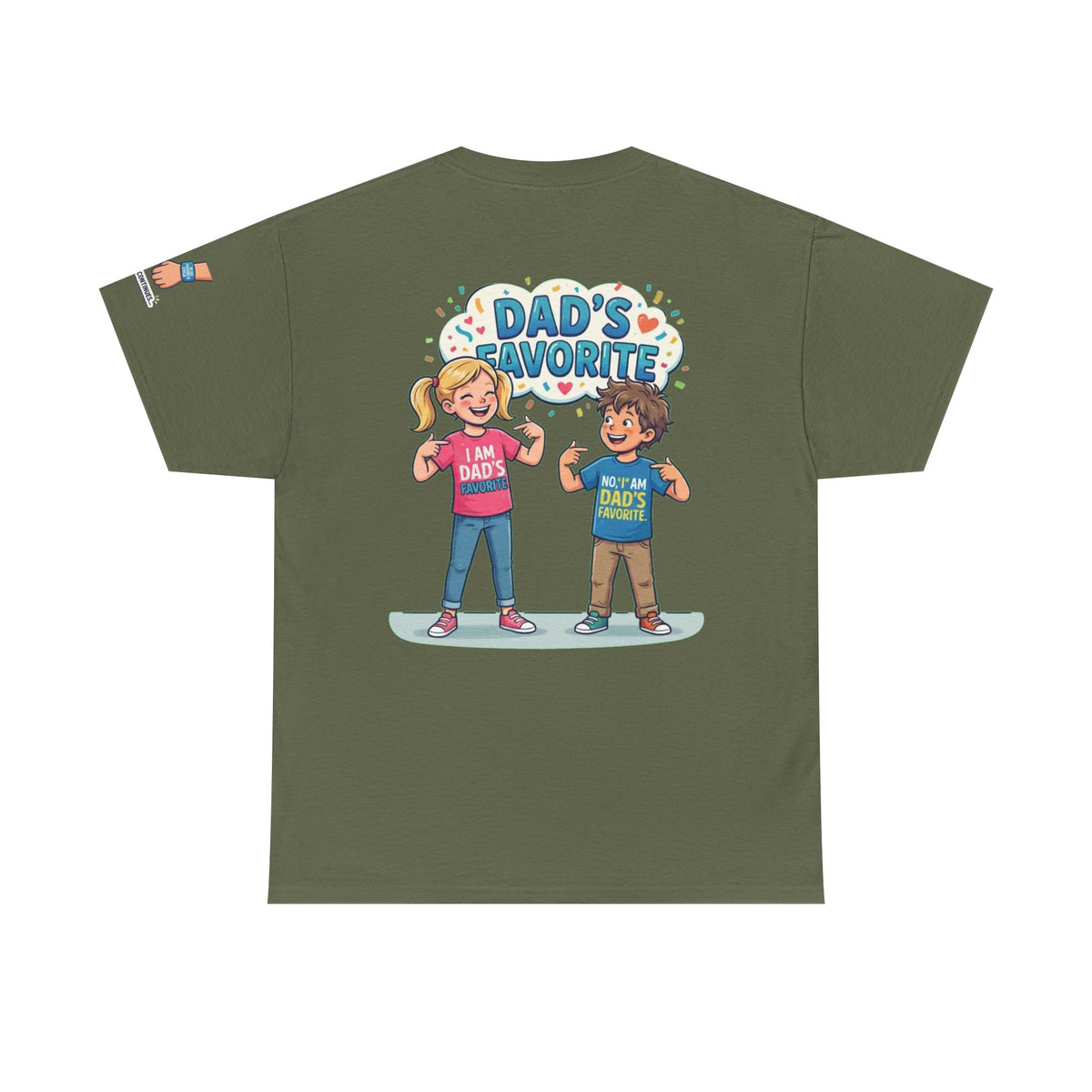 Color: Military Green | Dad's Favorite Premium Graphic Tee