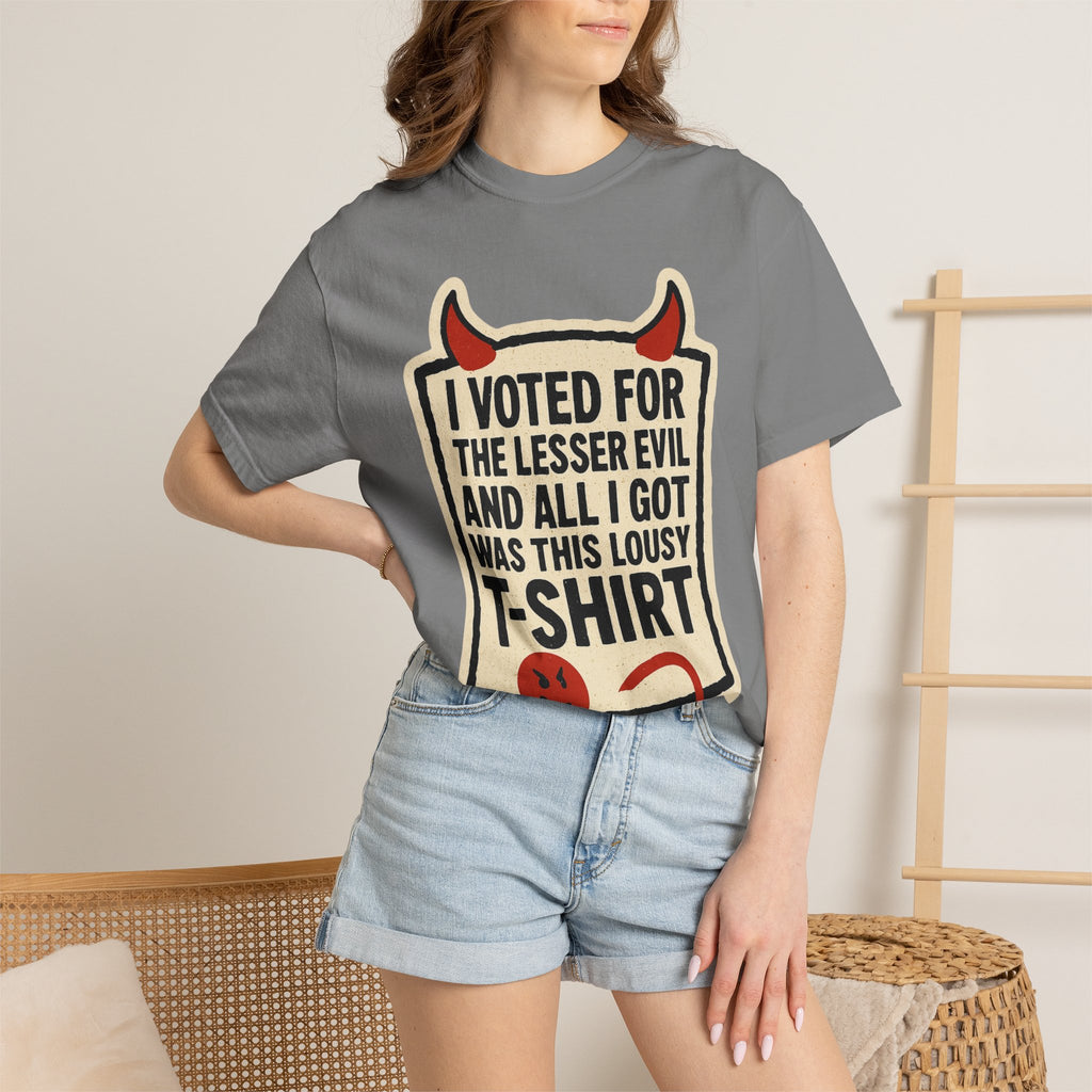 "Lesser Evil" Unisex Garment-Dyed T-shirt
