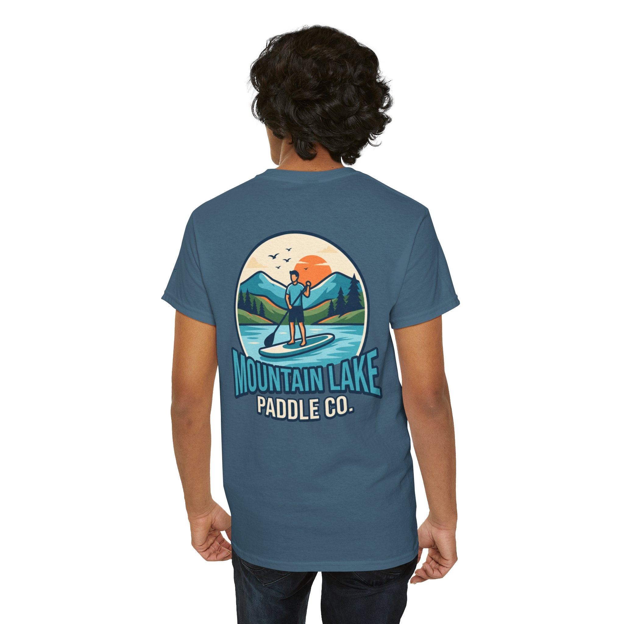 "Mountain Lake Paddle Board" Premium Graphic Tee