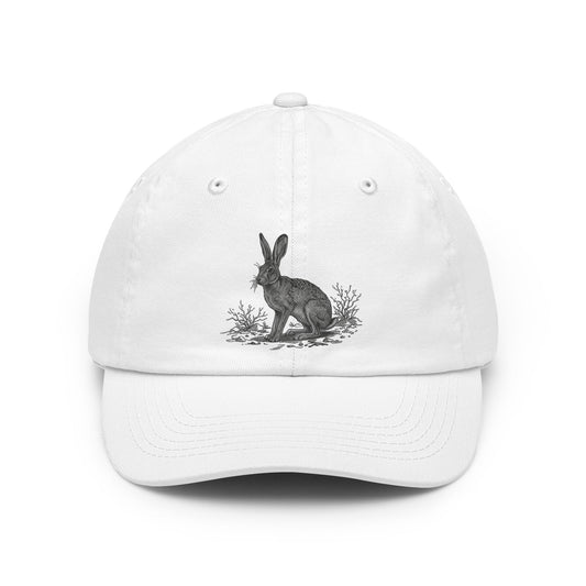Color: White | Pencil Sketch Art Jack Rabbit Dad Hat