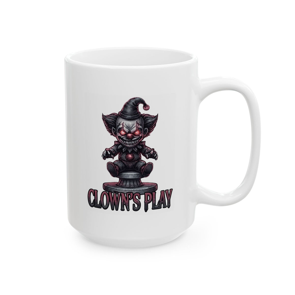 "Clown Play" White Ceramic Mug