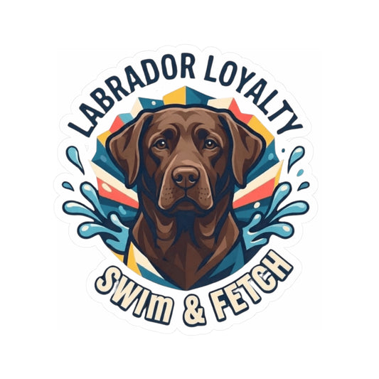 "Labrador Loyalty Swim Fetch" Sticker — Main