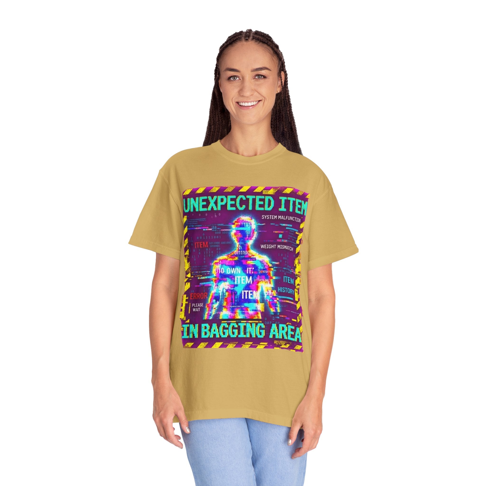 "Unexpected Item In Bagging Area" Unisex Garment-Dyed Tee