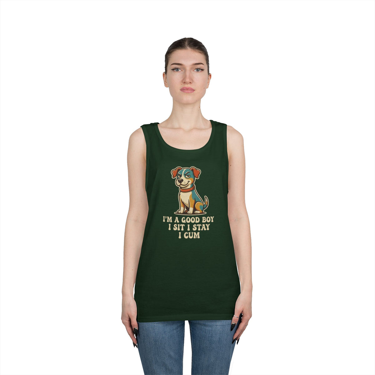 Color: Forest Green | I'm A Good Boy Tank Top