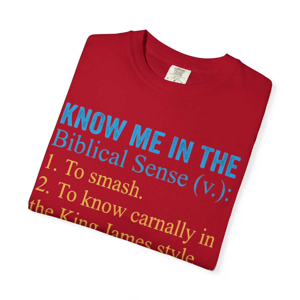 "Good Book Series Know Me In The Biblical Sense" Unisex Garment-Dyed Tee