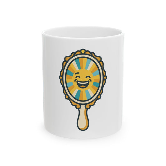 "I Choose to Laugh" White Ceramic Mug — Graphic