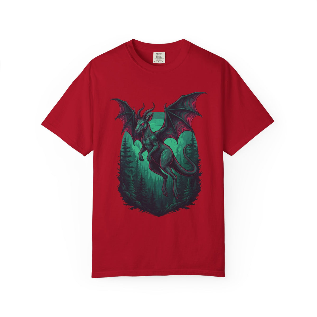 Color: Red | The Jersey Devil (New Jersey, USA) Unisex Garment-Dyed Tee