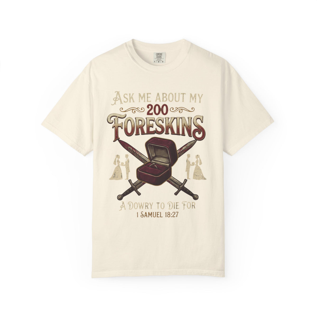 "Good Book Series 200 Foreskins" Unisex Garment-Dyed Tee