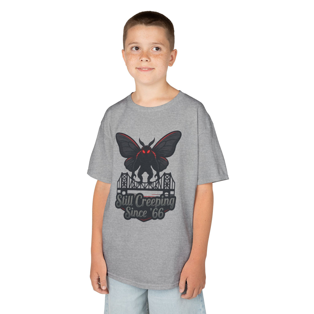 Color: Sport Grey | Mothman (West Virginia, USA) Kids Tee