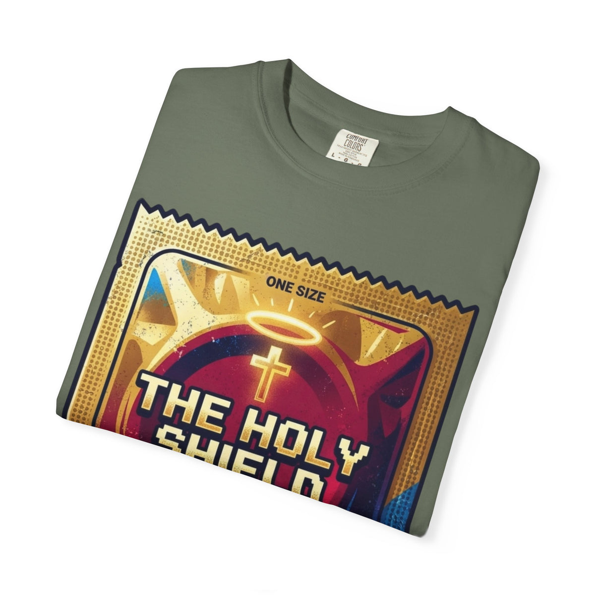 "Good Book Series The Holy Shield" Unisex Garment-Dyed Tee