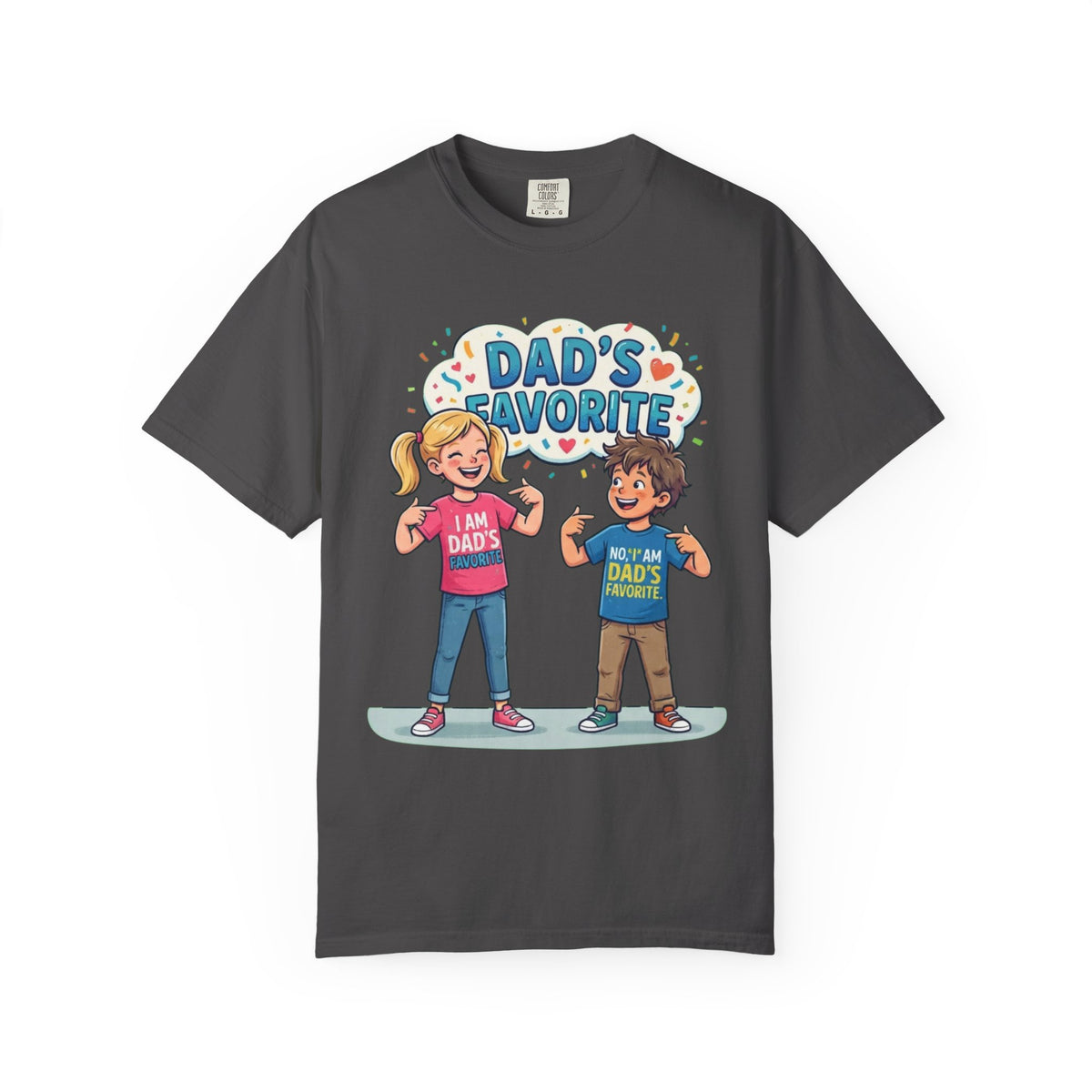 Color: Graphite | Dad's Favorite Unisex Garment-Dyed Tee