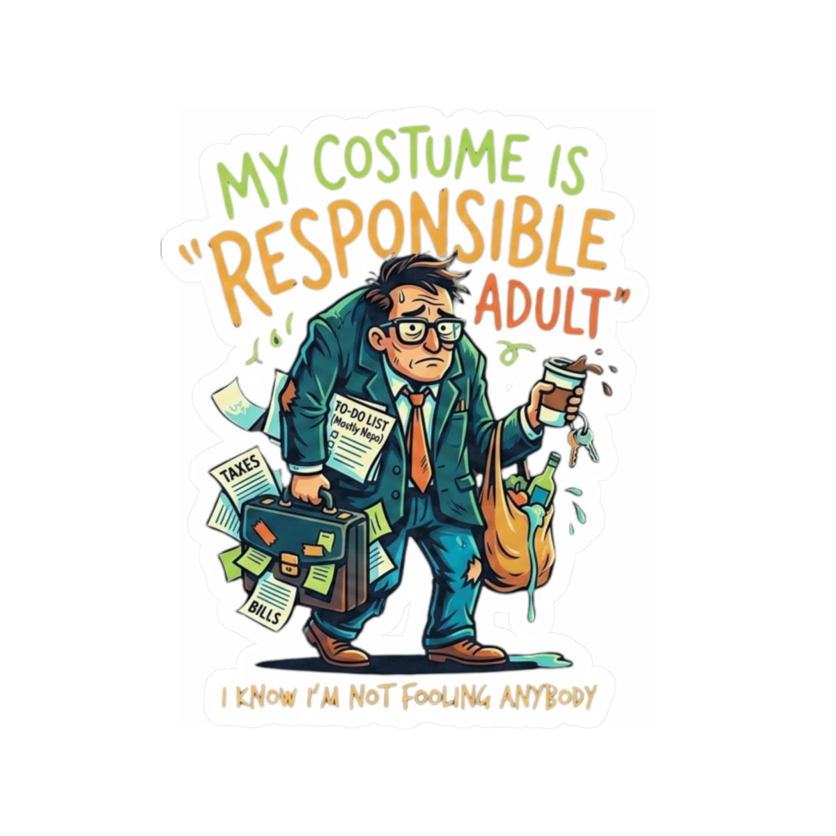 "Responsible Adult Costume" Sticker — Main