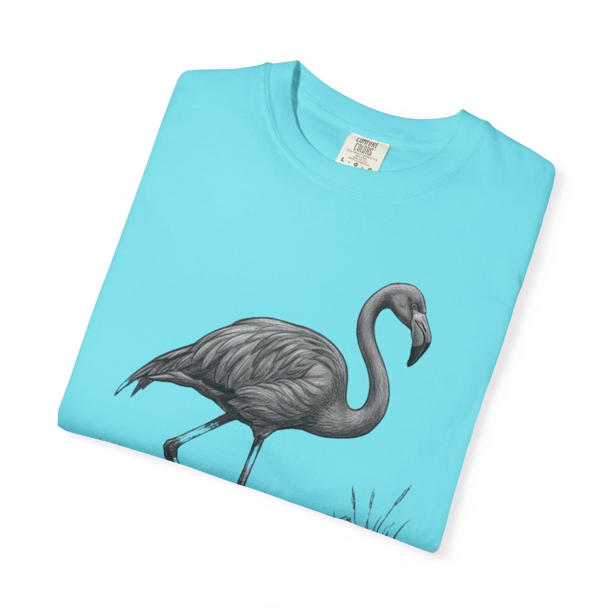 "Pencil Sketch Art Flamingo" Unisex Garment-Dyed Tee