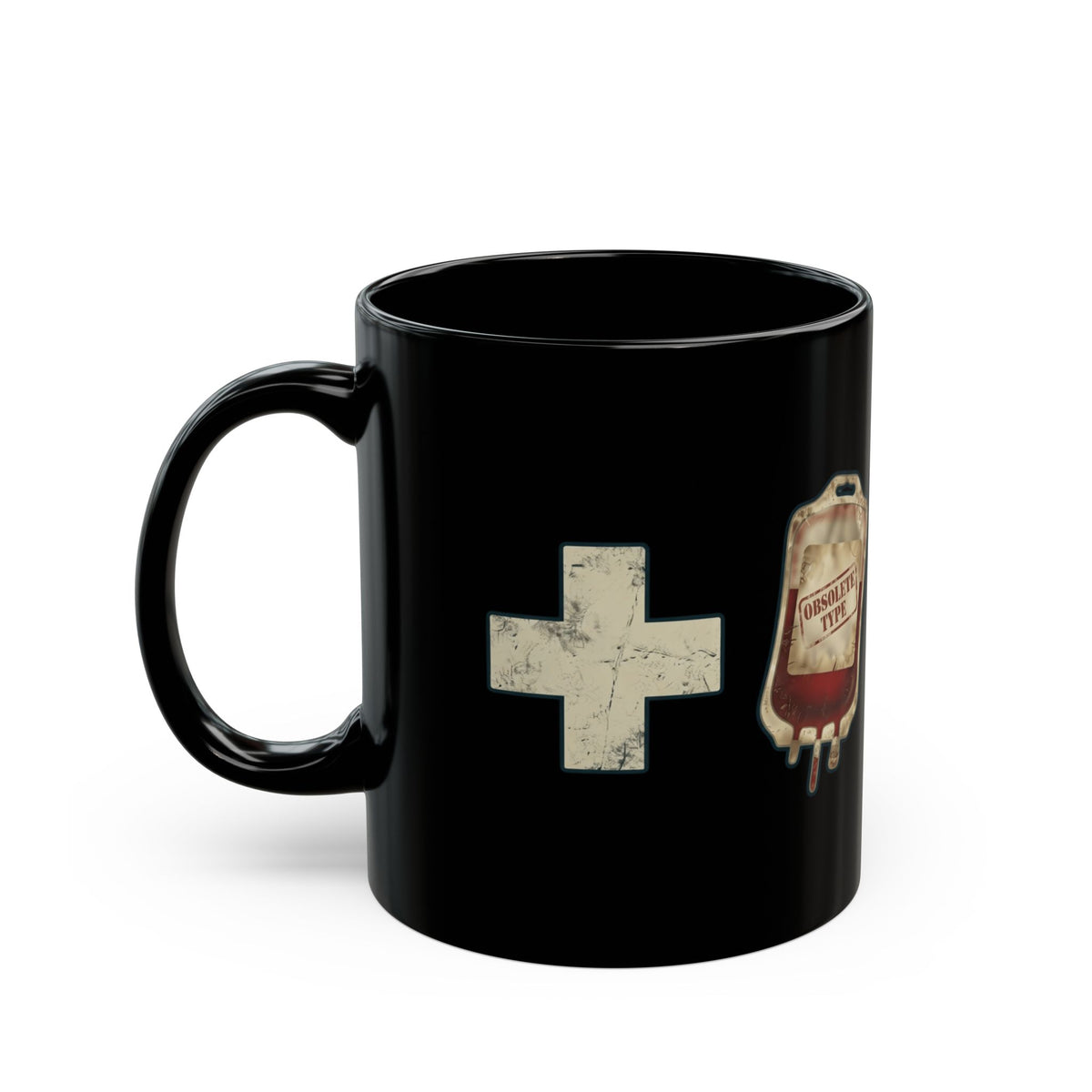 "Blood Type" Black Ceramic Mug — Graphic