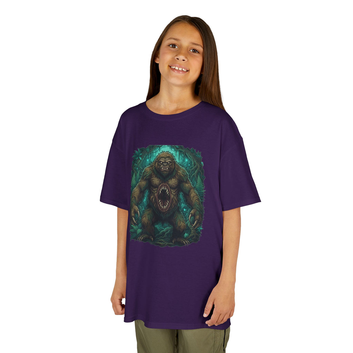 Color: Purple | Mapinguari (Amazon Rainforest) Kids Tee
