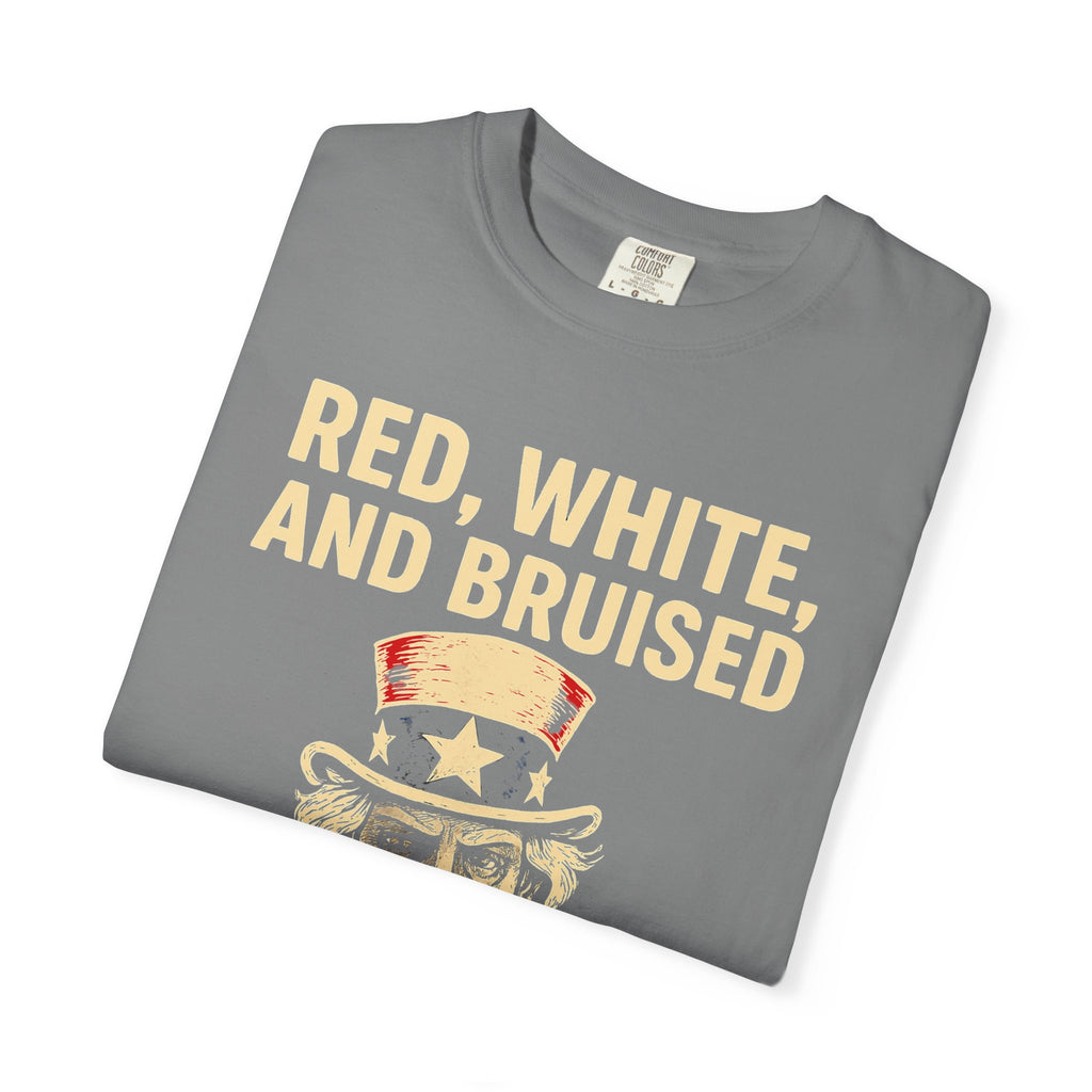 "RED, WHITE, AND BRUISED" Unisex Garment-Dyed T-shirt