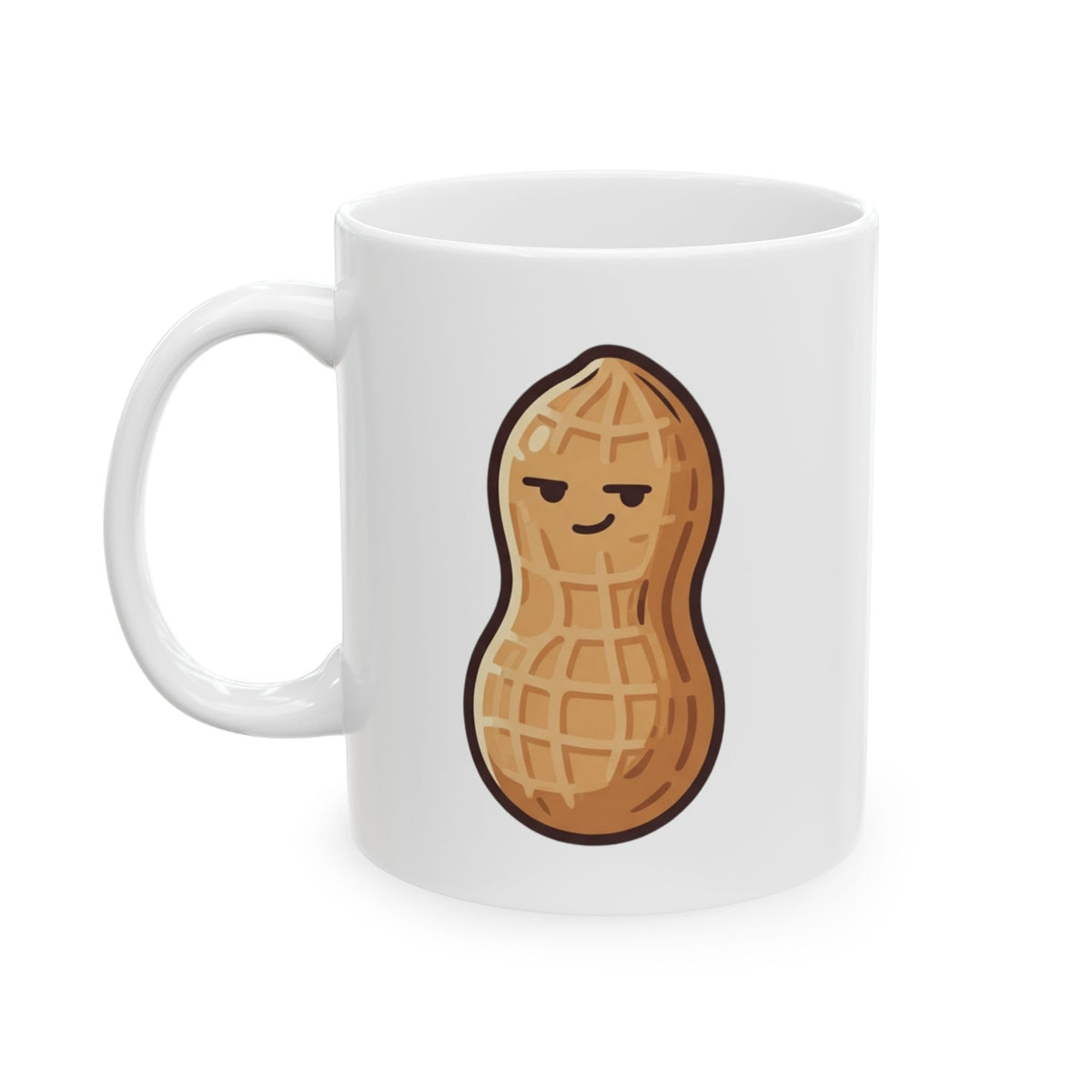 "Warning Contains Nuts" White Ceramic Mug — Graphic