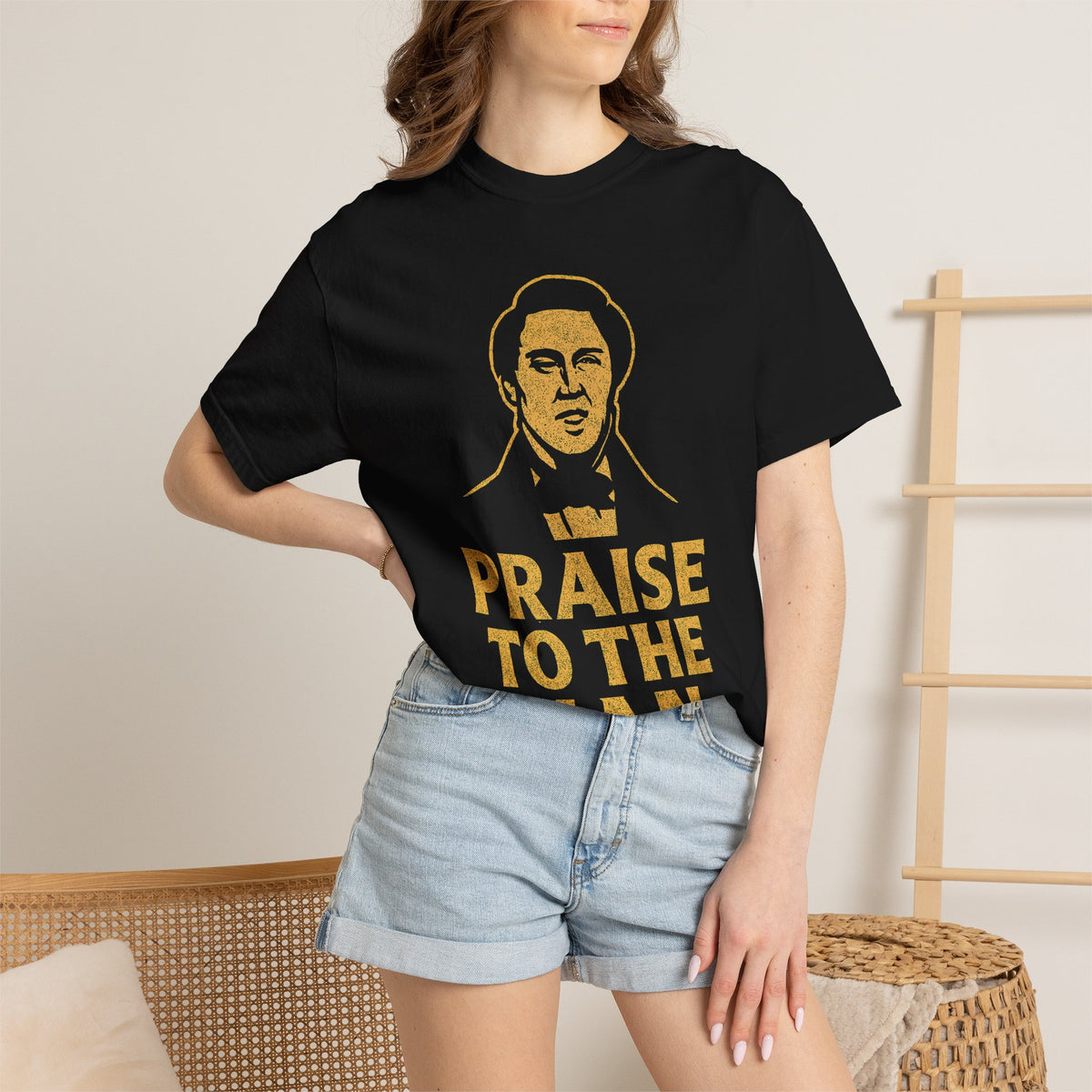 Color: Black | Praise to the Man Unisex Garment-Dyed T-shirt